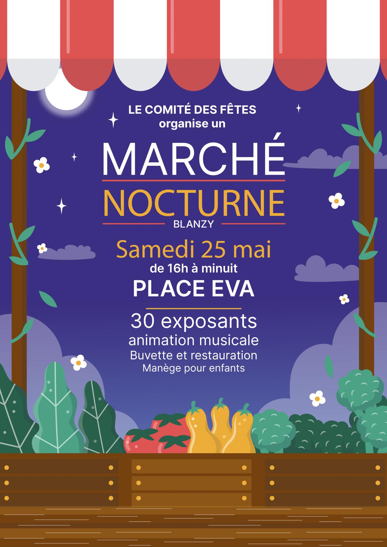 Marché nocturne Blanzy mai 2024