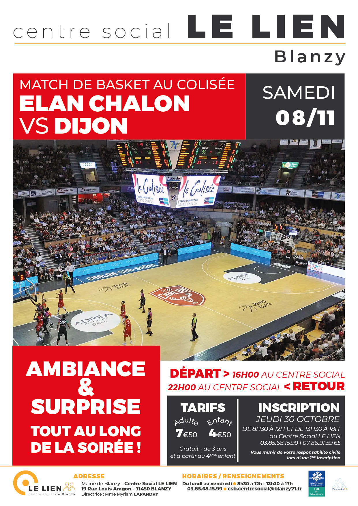match de basket colisee chalon vs dijon