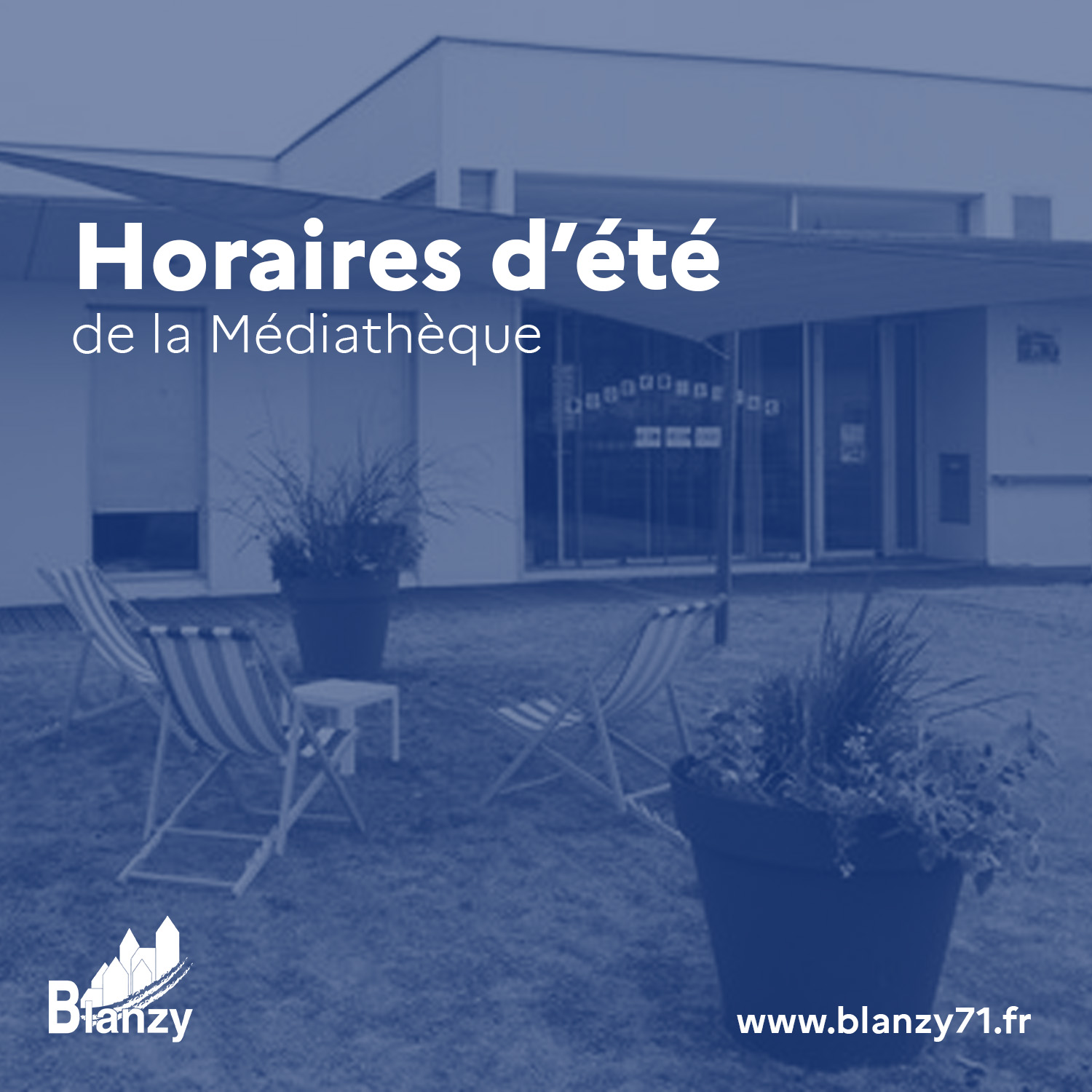 Horaires été 2024 médiathèque Blanzy