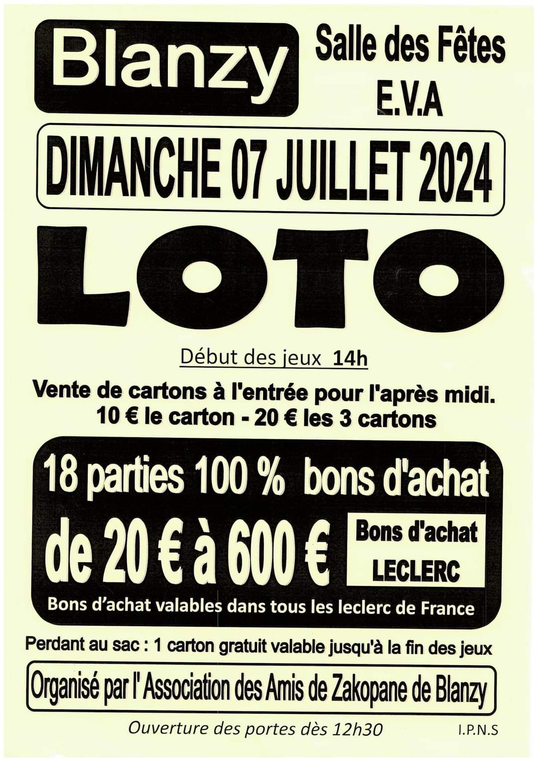 loto Blanzy 7 juillet